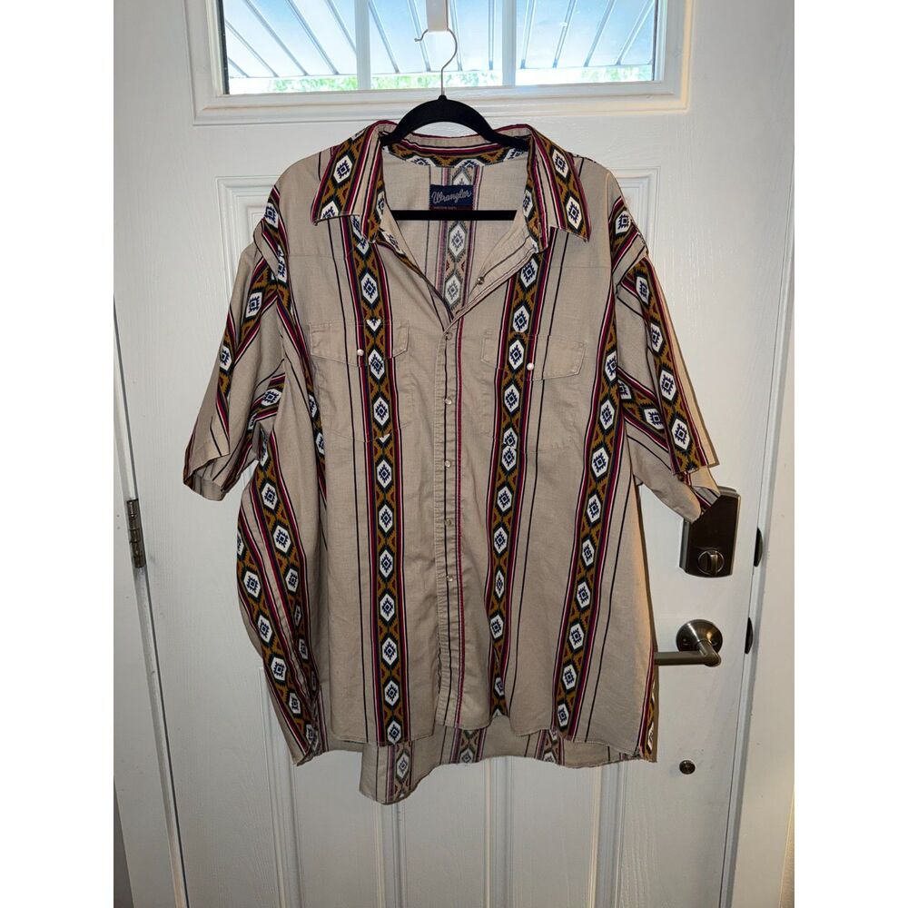 Vintage Wrangle Pearl Snap Shirt Mens Size 3XL